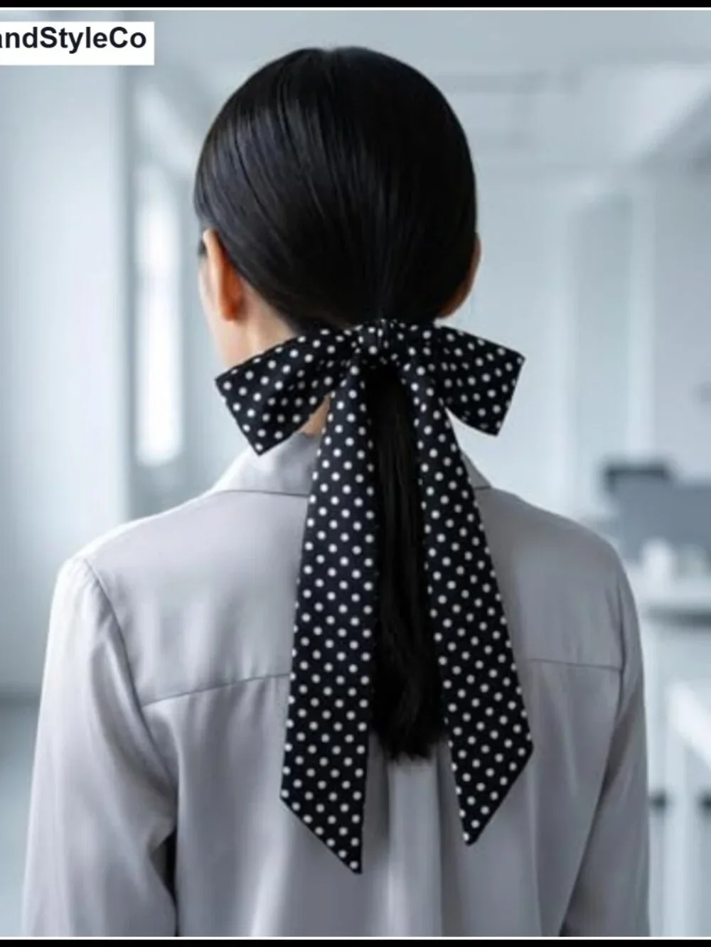 2 Pack Long Skinny Polka Dot Scarf Multi-Use Vintage Accessory